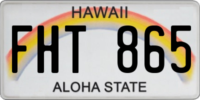 HI license plate FHT865