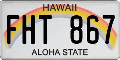 HI license plate FHT867