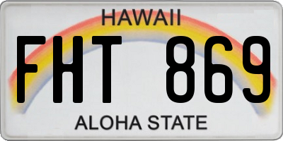 HI license plate FHT869