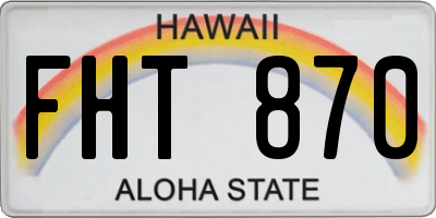 HI license plate FHT870