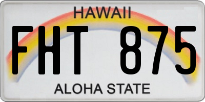 HI license plate FHT875