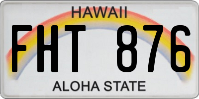 HI license plate FHT876