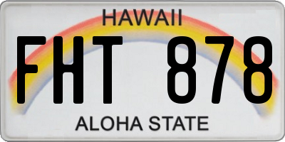 HI license plate FHT878