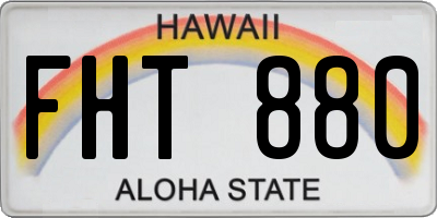 HI license plate FHT880