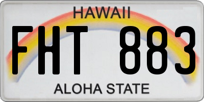 HI license plate FHT883