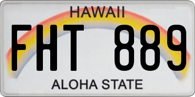 HI license plate FHT889