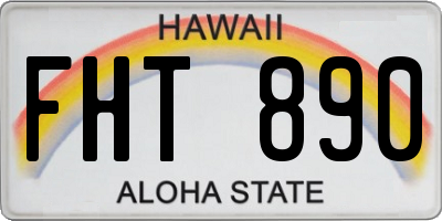 HI license plate FHT890