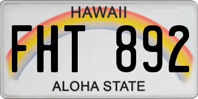 HI license plate FHT892