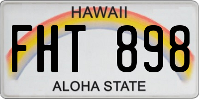 HI license plate FHT898
