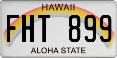 HI license plate FHT899