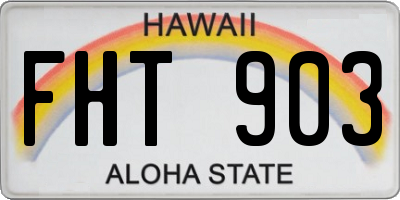 HI license plate FHT903