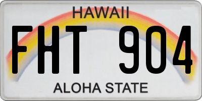 HI license plate FHT904