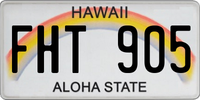 HI license plate FHT905