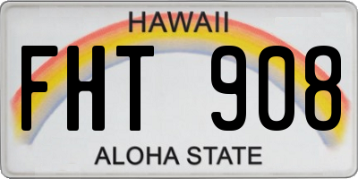 HI license plate FHT908