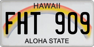 HI license plate FHT909