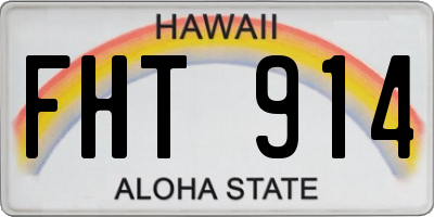 HI license plate FHT914