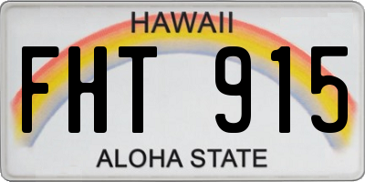 HI license plate FHT915