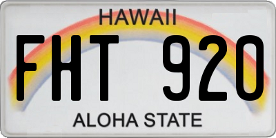 HI license plate FHT920