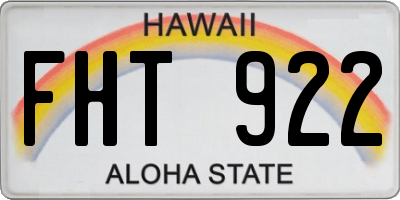 HI license plate FHT922