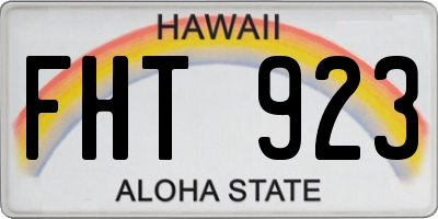 HI license plate FHT923