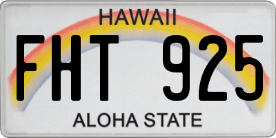 HI license plate FHT925