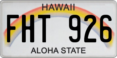 HI license plate FHT926