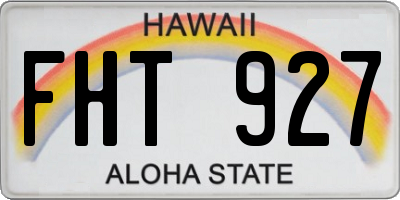 HI license plate FHT927