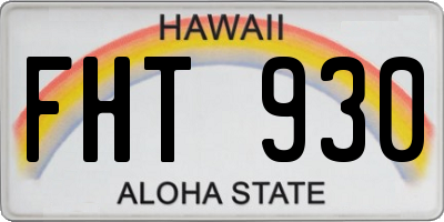 HI license plate FHT930
