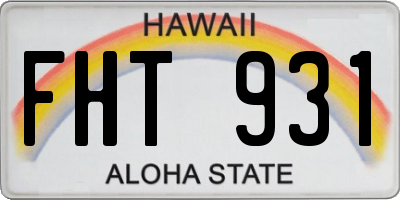 HI license plate FHT931