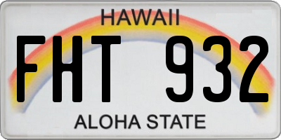 HI license plate FHT932