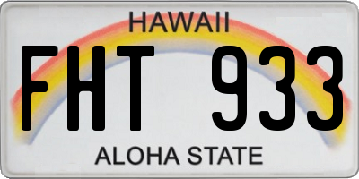 HI license plate FHT933