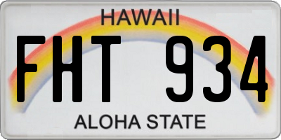 HI license plate FHT934