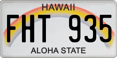 HI license plate FHT935