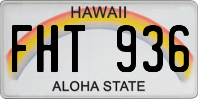 HI license plate FHT936