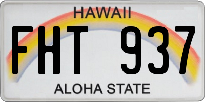 HI license plate FHT937