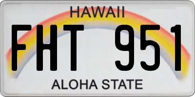 HI license plate FHT951