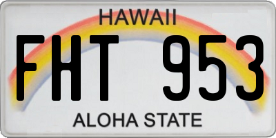 HI license plate FHT953
