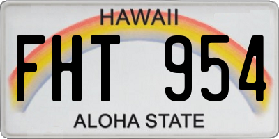 HI license plate FHT954