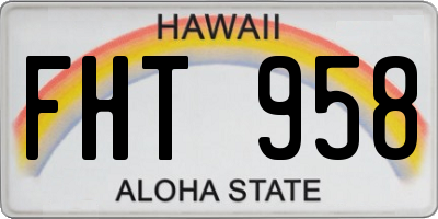 HI license plate FHT958