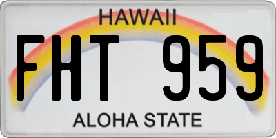 HI license plate FHT959