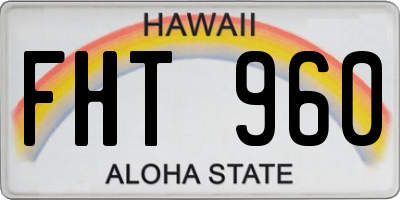 HI license plate FHT960