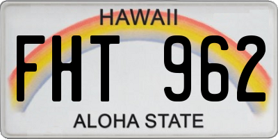 HI license plate FHT962