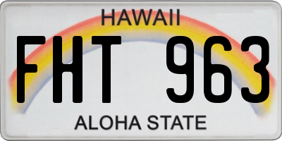 HI license plate FHT963
