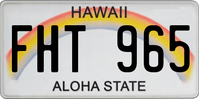 HI license plate FHT965