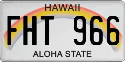 HI license plate FHT966