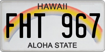 HI license plate FHT967