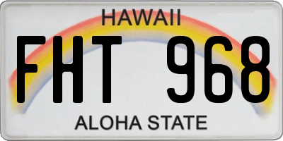 HI license plate FHT968