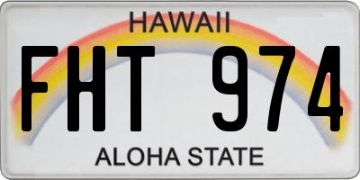 HI license plate FHT974