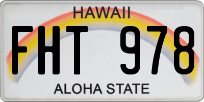 HI license plate FHT978