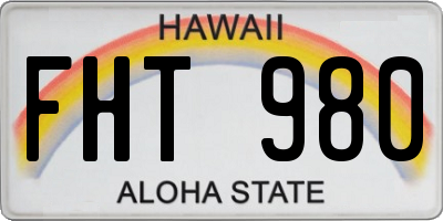 HI license plate FHT980